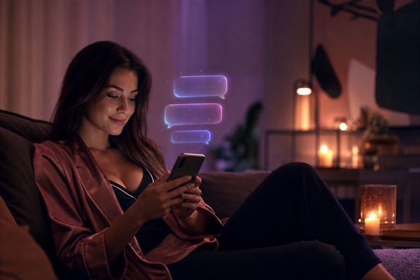 Private AI girlfriend conversation space